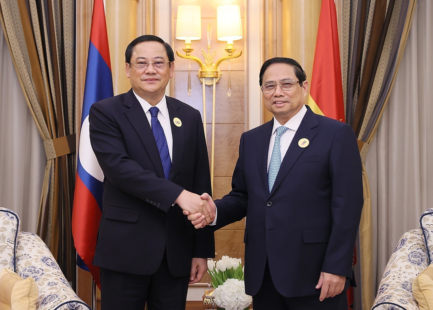 Le Premier ministre Pham Minh Chinh rencontre son homologue laotien Sonexay Siphandone