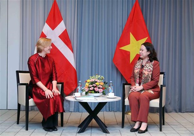 La vice-présidente Vo Thi Anh Xuan rencontre la présidente de l Association d amitié Danemark-Vietnam