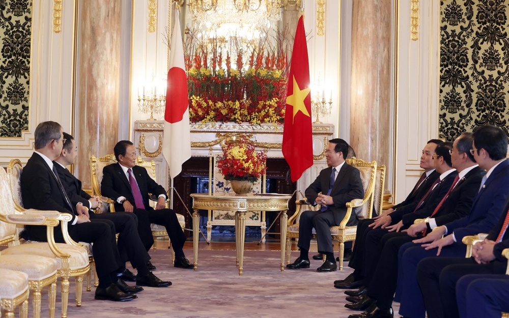 Le président Vo Van Thuong reçoit des dirigeants de Partis et des amis japonais