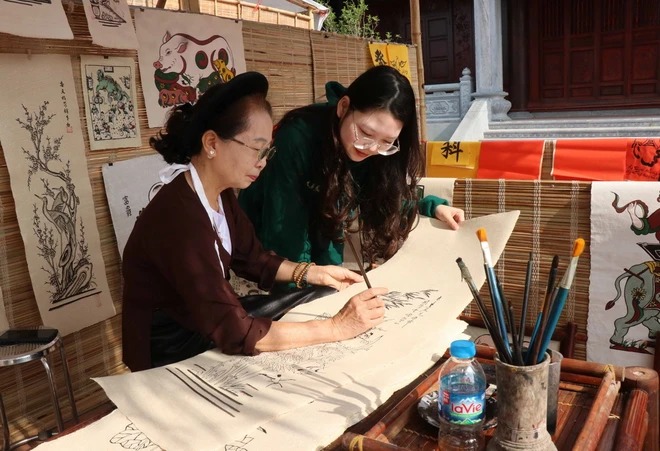 Bac Ninh retour d’un marché des estampes de Dông Hô