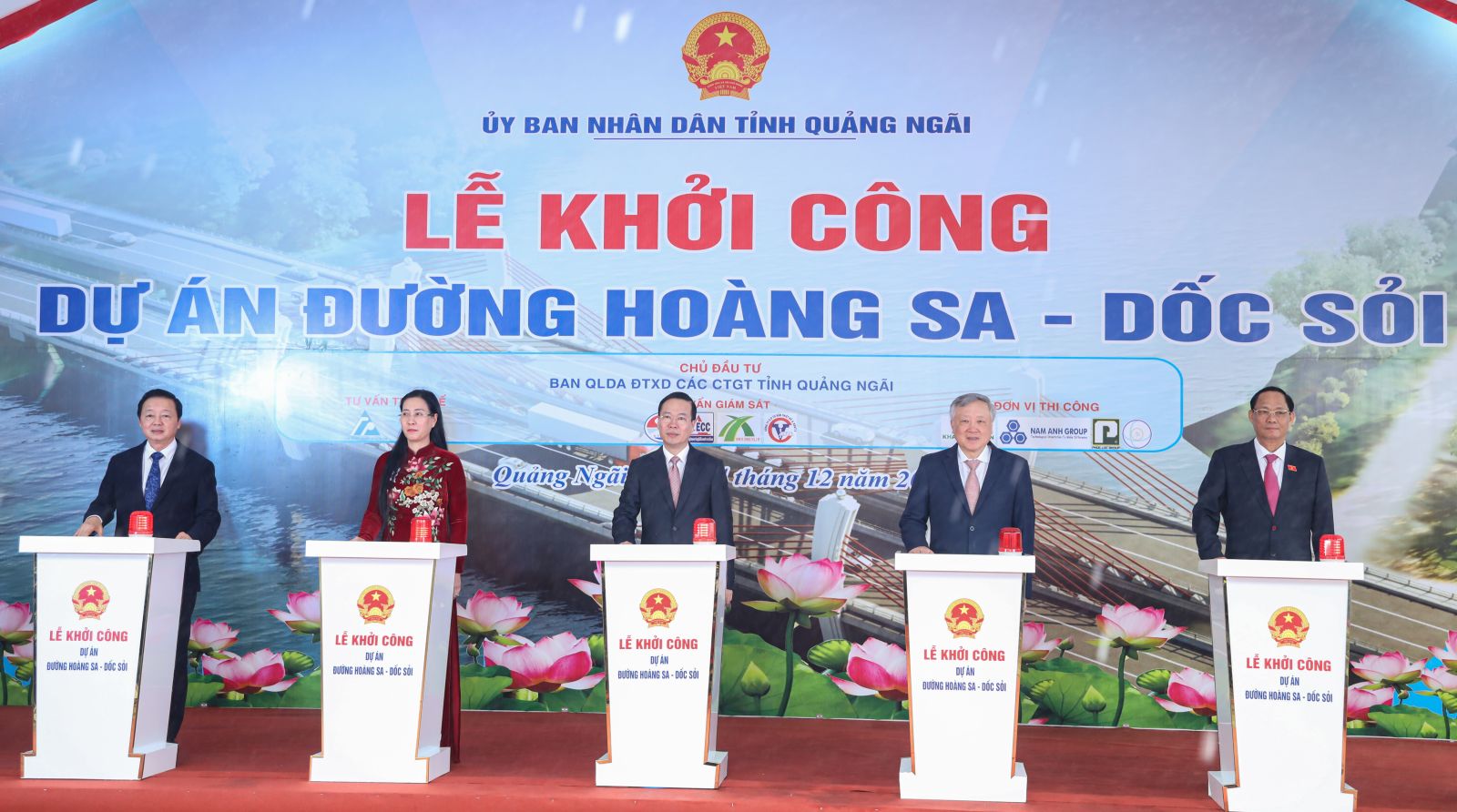 Le président Vo Van Thuong à la cérémonie d’annonce du plan d’aménagement de Quang Ngai