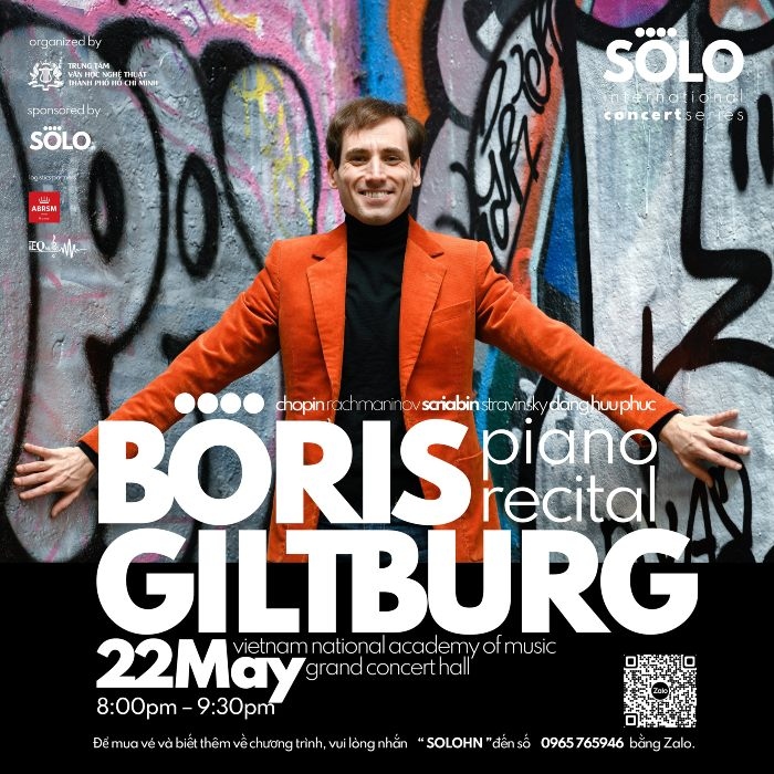 Le célèbre pianiste Boris Giltburg interprétera la pièce vietnamienne Trông com