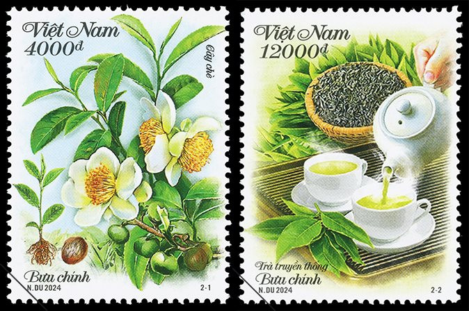 Une collection de timbres présente la culture du thé au Vietnam