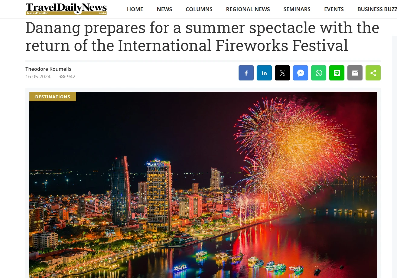 Les médias internationaux couvrent le Festival international de feux d artifice de Da Nang