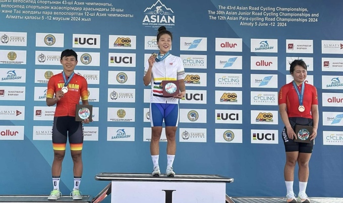 Nguyen Thi That remporte l argent aux 43es Championnats asiatiques de cyclisme sur route