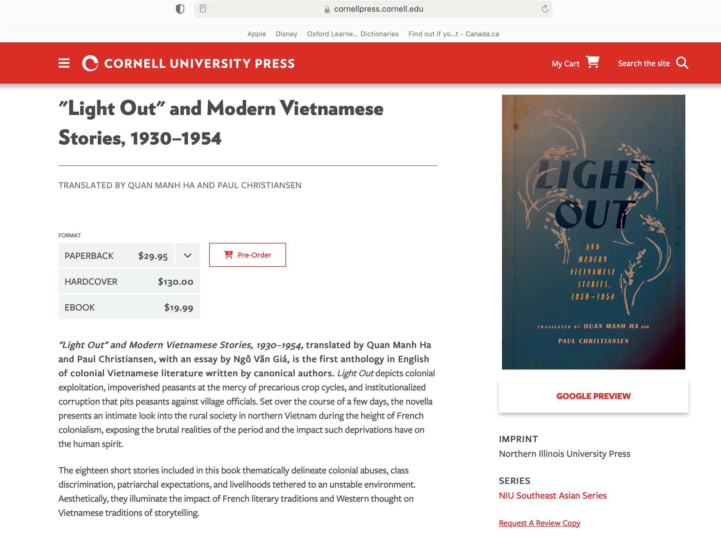 « Quand la lampe s éteint » traduit et publié aux États-Unis