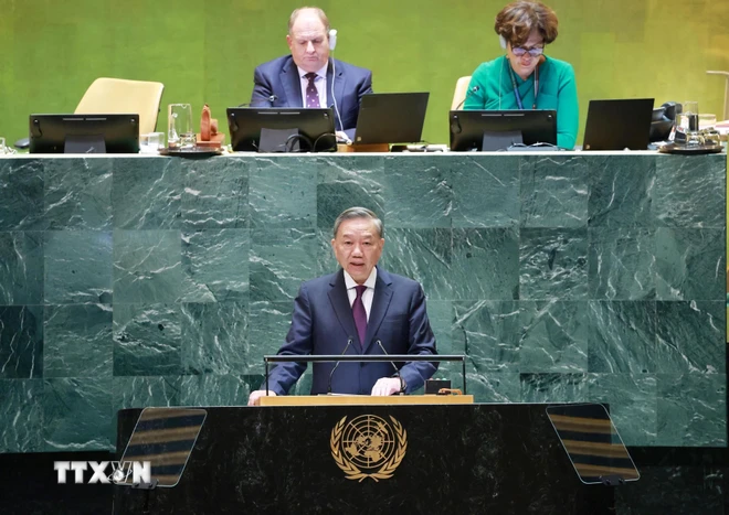 Le dirigeant To Lam prononce un discours lors du débat général de la 79e session de l’Assemblée générale de l’ONU