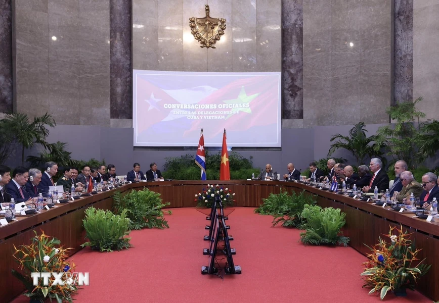 Vietnam-Cuba Entretien entre les dirigeants To Lam et Miguel Díaz-Canel Bermúdez