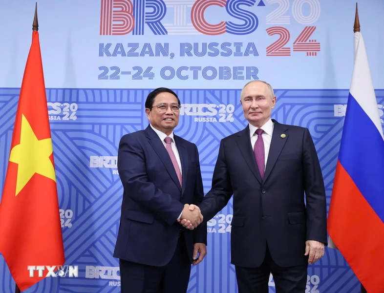 Le Premier ministre Pham Minh Chinh s’entretient avec le président russe Vladimir Poutine