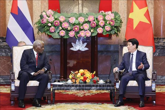 Entrevue entre le président Luong Cuong et le président de l ANPP de Cuba