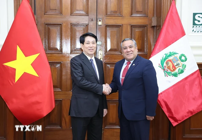 Entrevue entre le président Luong Cuong et le président du Conseil des ministres du Pérou