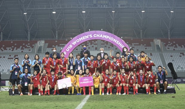 越南U18女足队获得2022年东南亚女足锦标赛亚军