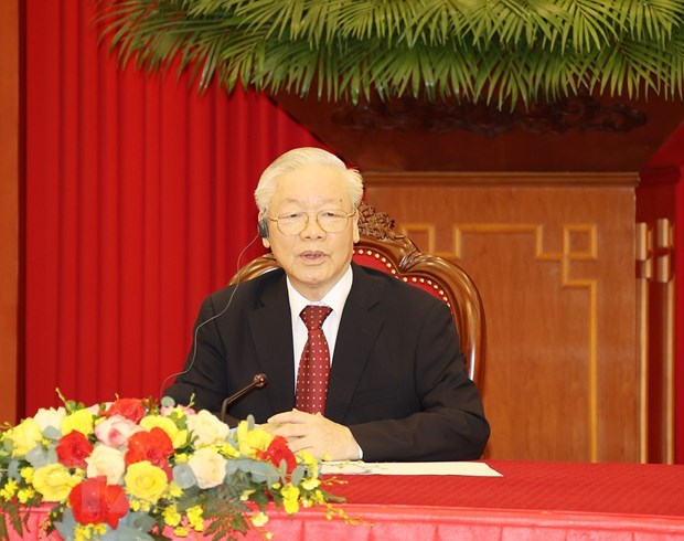 越共中央总书记阮富仲与印尼总统佐科通电话