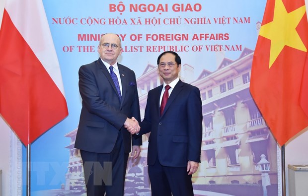 越南外长裴青山与波兰外长兹比格涅夫•劳举行会谈