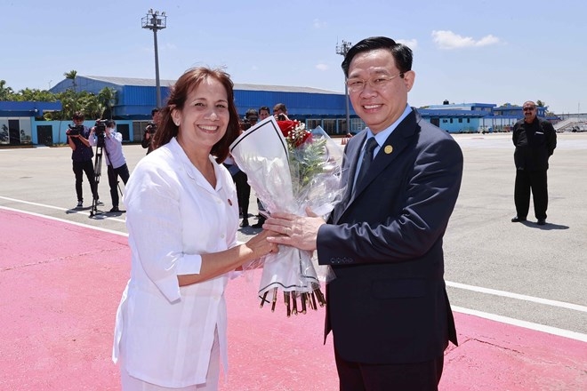 越南国会主席王廷惠抵达哈瓦那 开始访问古巴之行（组图）