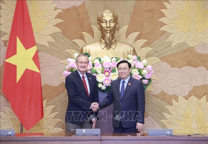 越南国会主席王廷惠会见美国参议院代表团