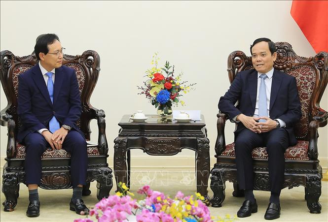 越南政府副总理陈流光会见三星（越南）公司总经理崔周湖