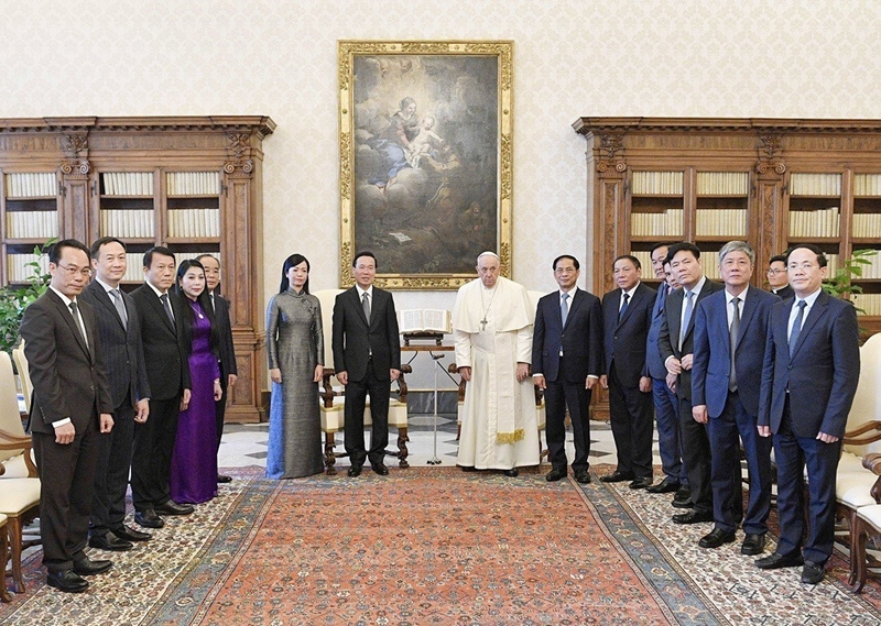 越南国家主席武文赏访问梵蒂冈 会见教宗方济各