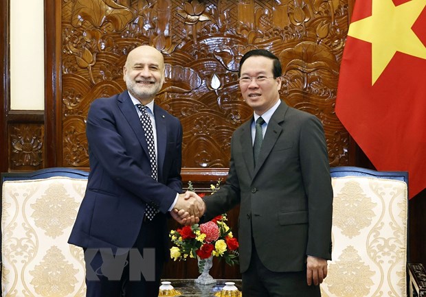 国家主席武文赏会见即将离任前来辞行拜会的意大利驻越南大使