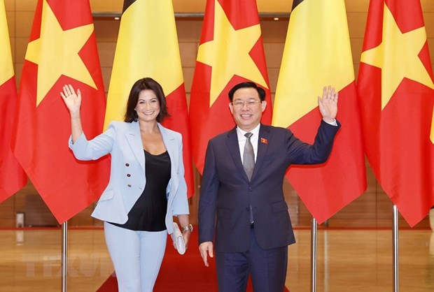 越南国会主席王廷惠与比利时参议院议长斯蒂芬妮·德霍斯举行会谈
