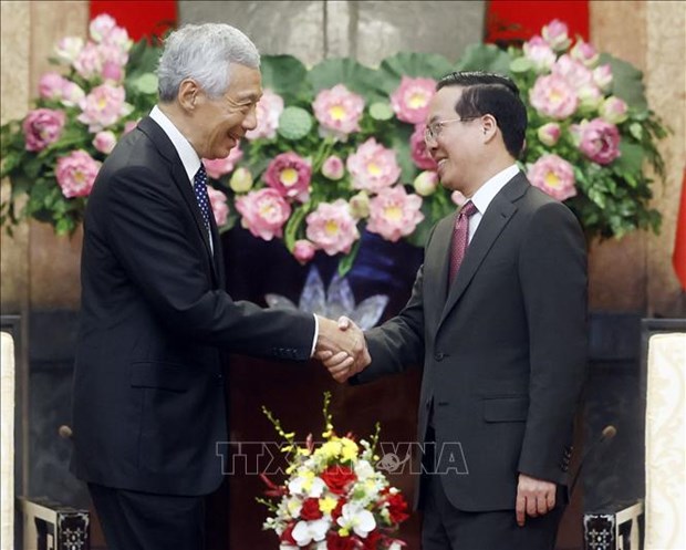 越南国家主席武文赏会见新加坡总理李显龙