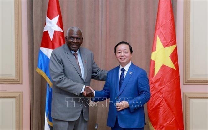 越南政府副总理陈红河会见古巴领导人