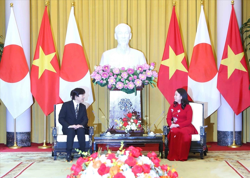 国家副主席武氏映春会见日本皇嗣秋筱宫文仁亲王和纪子妃