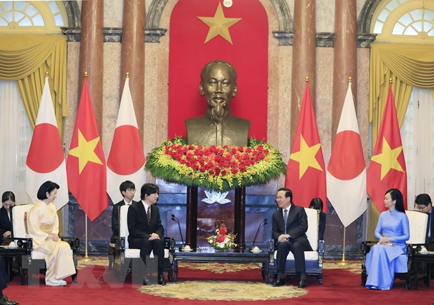 越南国家主席武文赏和夫人会见日本皇嗣秋筱宫文仁亲王和纪子妃