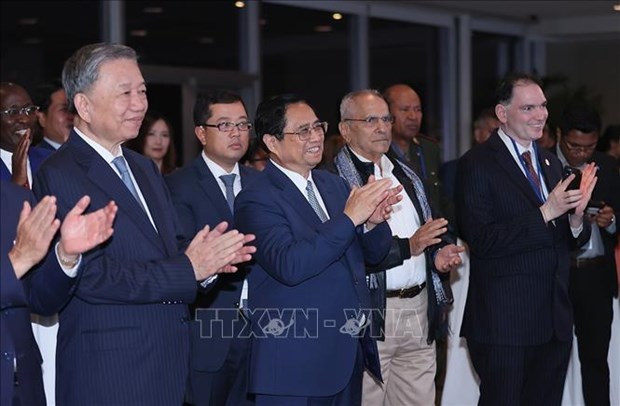 越南政府总理范明正在联合国总部主持越南国庆78周年庆祝典礼