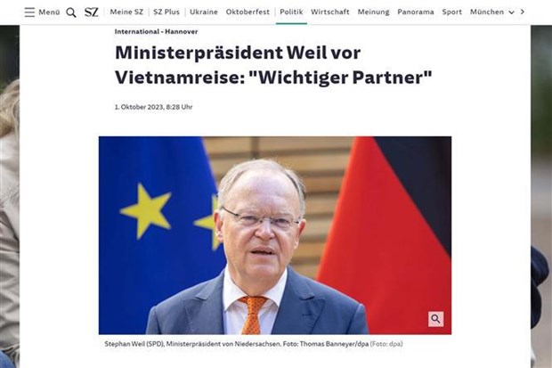德国第二大州下萨克森愿与越南加强合作