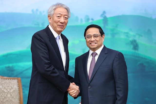 范明正总理会见新加坡高级部长兼国家安全统筹部长肖志贤