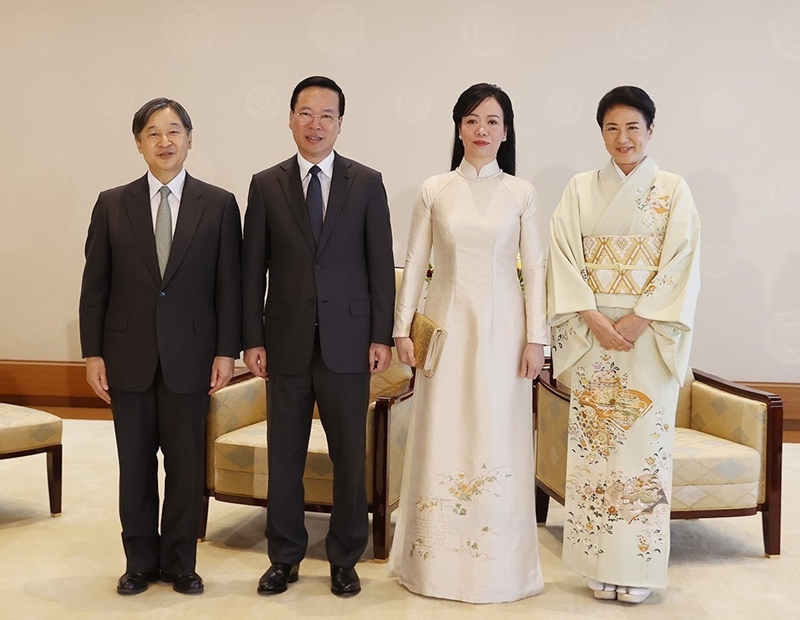 越南国家主席武文赏和夫人会见日本天皇德仁和皇后