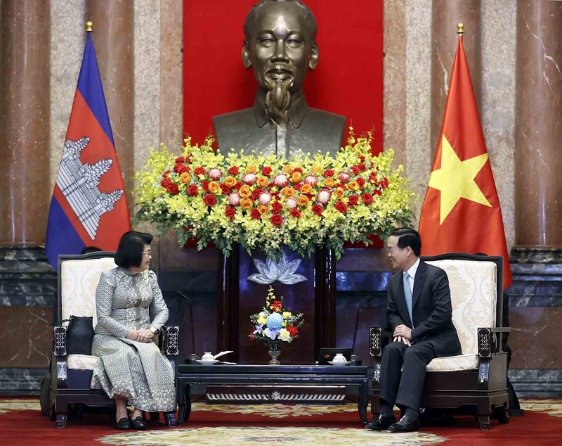 越南国家主席武文赏会见柬埔寨王国国会主席昆索达莉