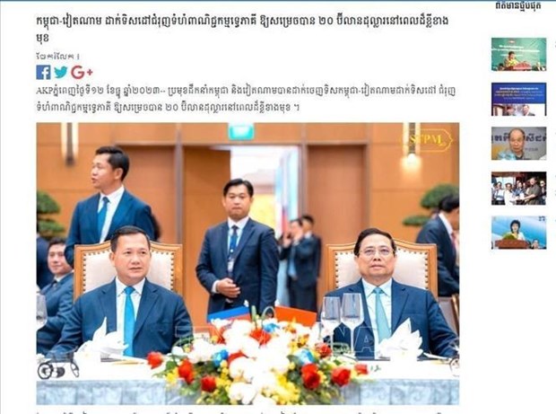 柬埔寨媒体密集报道洪玛奈首相访越之旅