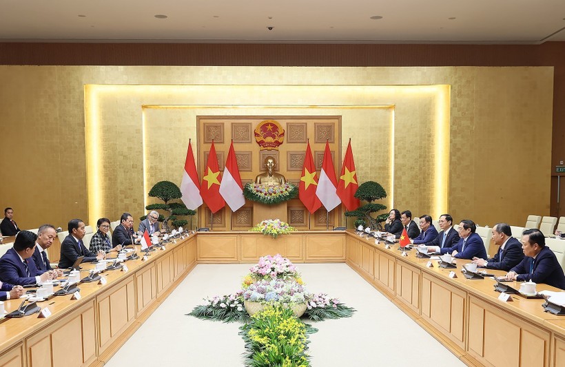 越南政府总理范明正会见印度尼西亚总统佐科·维多多