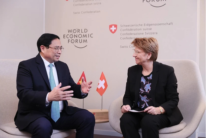 越南政府总理范明正会见瑞士联邦总统和联合国贸发会议秘书长