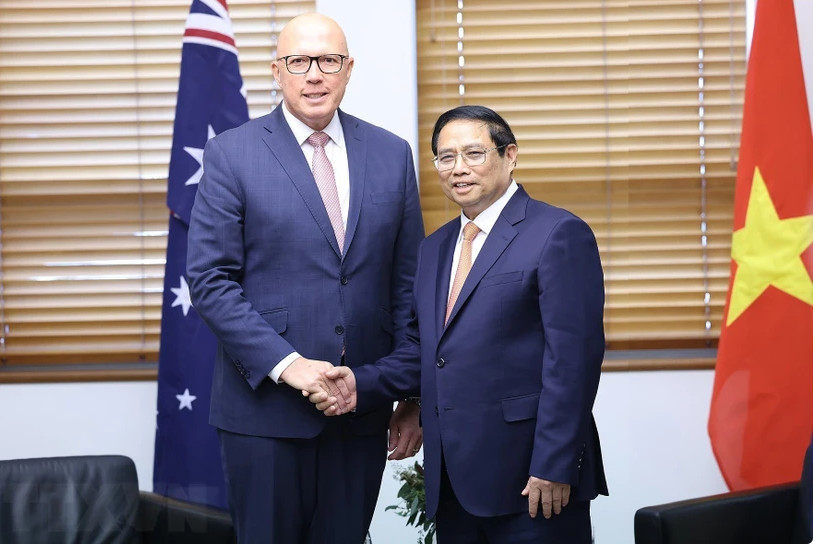 越南政府总理范明正会见澳大利亚自由党领袖