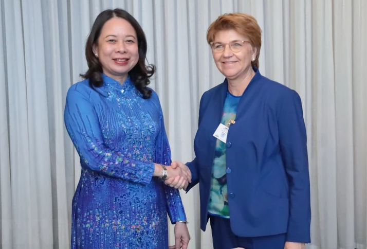 越南国家副主席武氏映春会见瑞士、拉脱维亚领导人和纽约市长