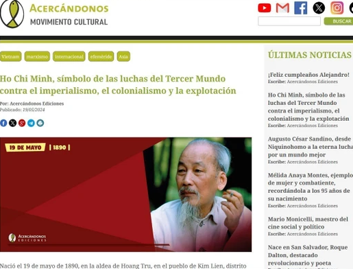 阿根廷媒体歌颂胡志明主席的丰功伟绩