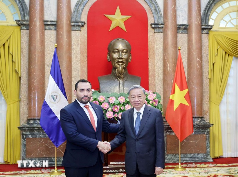 越南国家主席苏林会见前来递交国书的各国新任驻越大使