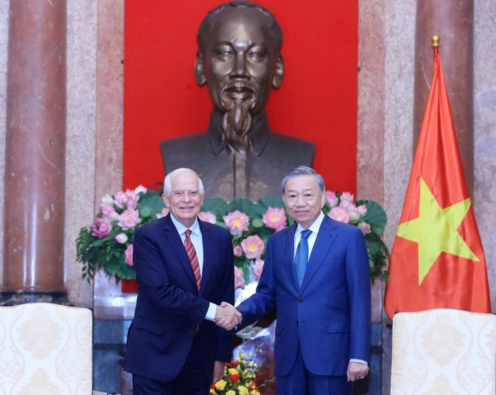 越南国家主席苏林会见欧盟委员会副主席博雷利