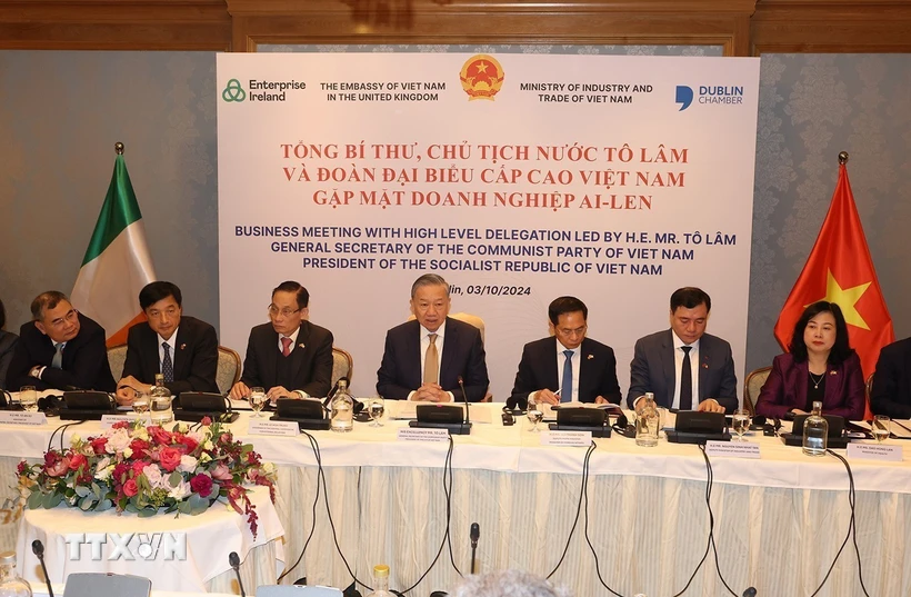 苏林总书记、国家主席：越南欢迎爱尔兰企业扩大与越南企业的合作