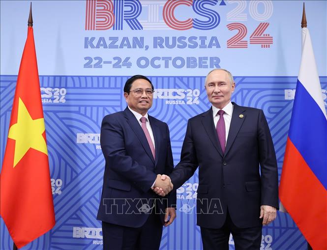 越南政府总理范明正与俄罗斯总统普京举行会谈