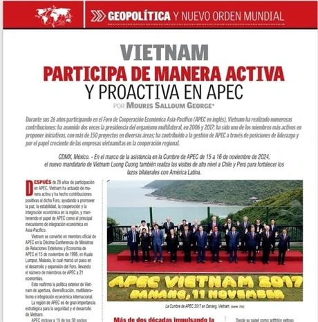 墨西哥媒体高度评价越南在多边机制中的作用
