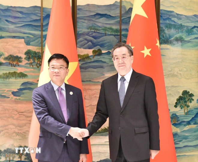 越南政府副总理黎成龙与中国国务院副总理丁薛祥举行会谈