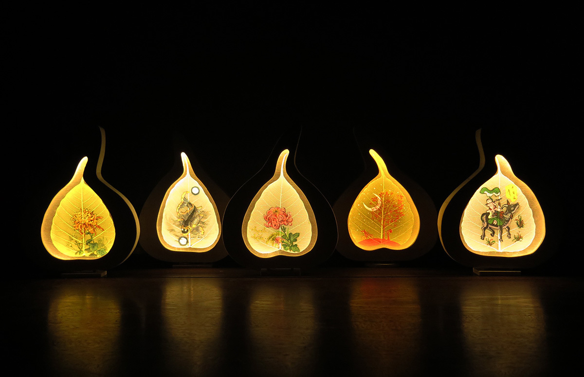 Уникальные картины, сделанные из жилок листьев бодхи