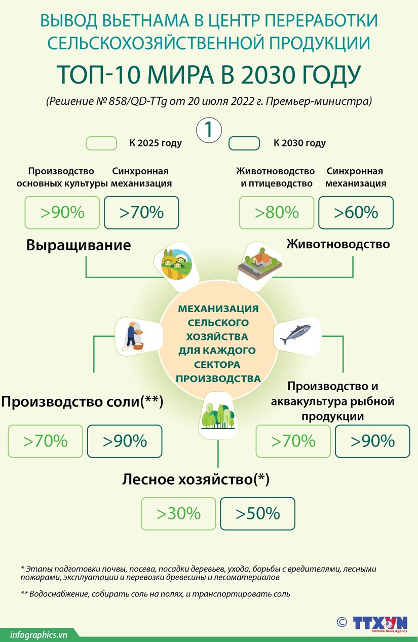 Вывод Вьетнама в десятку крупнейших в мире центров переработки сельскохозяйственной продукции