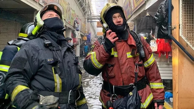Пожар на рынке Садовод , где торгует много вьетнамцев