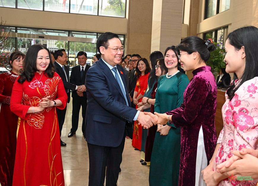 Председатель Нацсобрания Выонг Динь Хюэ поздравил некоторые парламентские СМИ с лунным новым годом