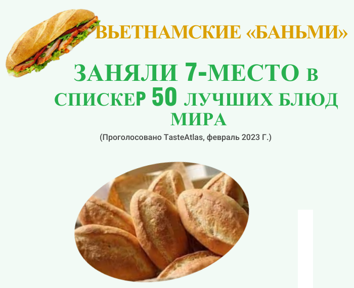 Вьетнамские «баньми» заняли 7-е место в списке 50 лучших уличных блюд мира